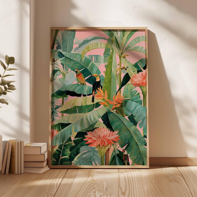 Office Furniture Modern - 1pc Retro Tropical Canvas Poster, Unframed