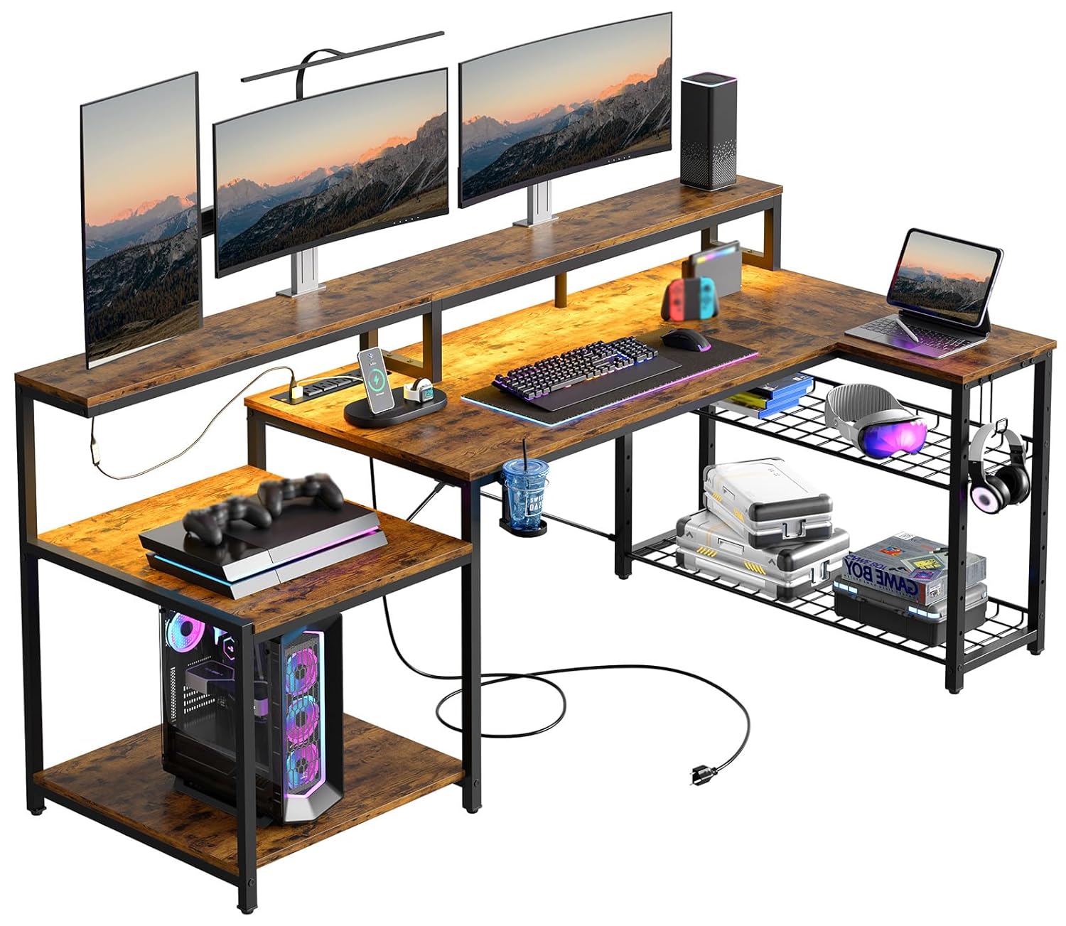 Office Furniture Outlet - 71.5 inch Computer Desk with Power