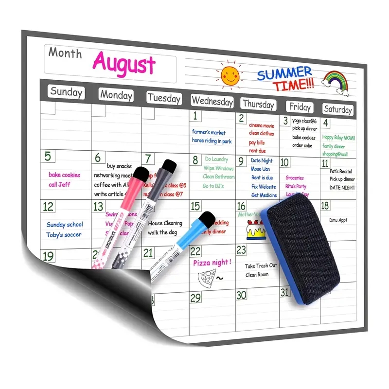Magnetic Whiteboard Calendar - 1 Set Magnetic Refrigerator Dry Erase
