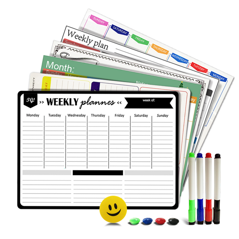 Magnetic Whiteboard Calendar - A3 Magnetic Weekly & Monthly Planner