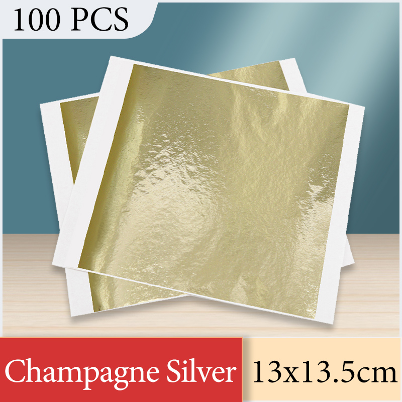 Office Furniture Loft - 13x13.5cm Champagne Silver Foil Paper Gold