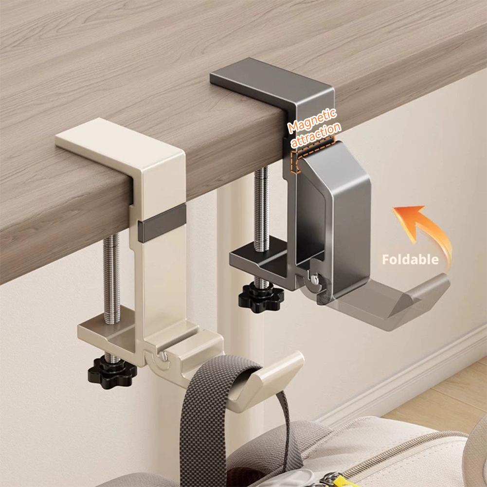 Pegboard Office Organizer - No Drill Foldable Desk Hook Clamp