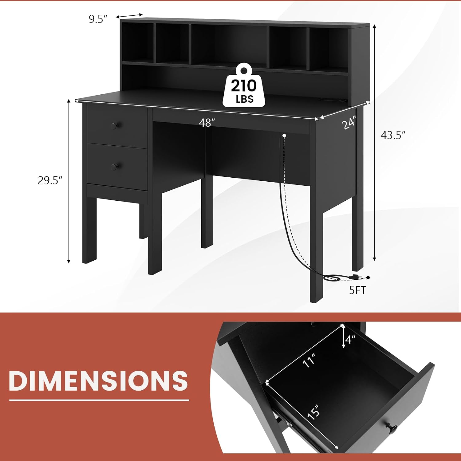 Home Office Desk Hutch USB Por - Office Furniture Outlet review and price