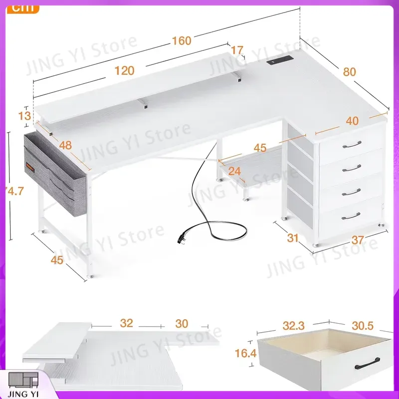 L Shaped Computer Desk 160x80c - Office Furniture Outlet review and price
