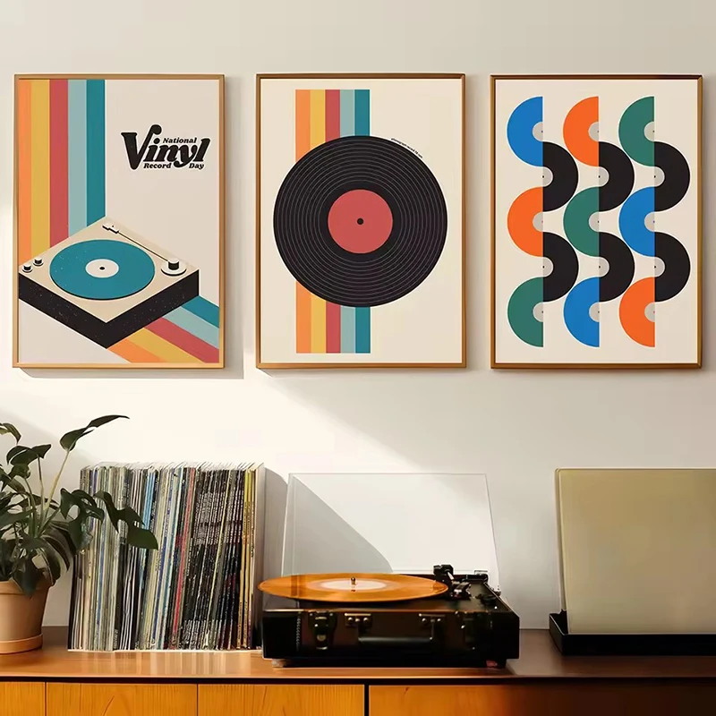 Mid Century Vinyl Record Canva - Office Furniture Modern review and price