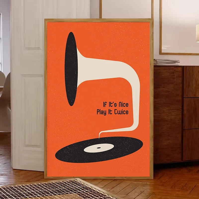 Mid Century Vinyl Record Canva - Office Furniture Modern review and price