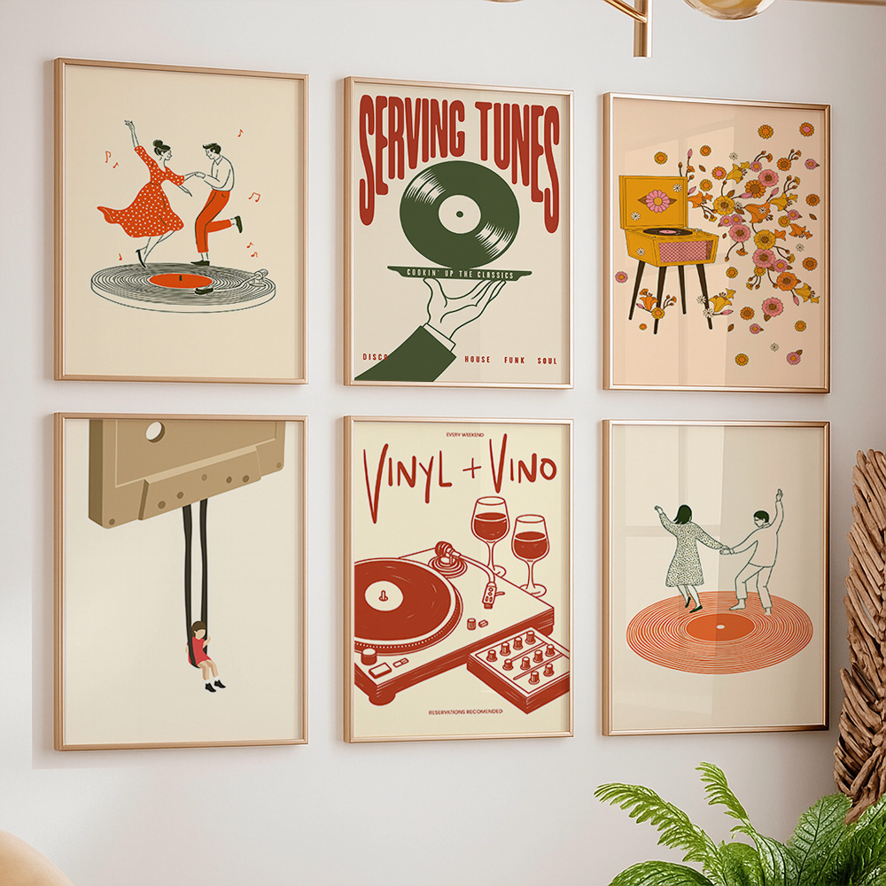 1pc Vintage Music Canvas Poste - Office Furniture Modern review and price