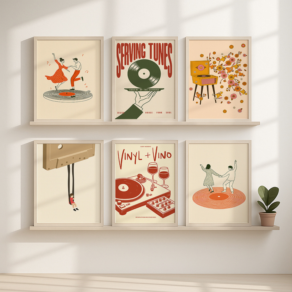 1pc Vintage Music Canvas Poste - Office Furniture Modern review and price