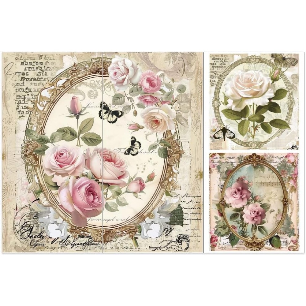 3pcs/Set Rose Rub on Transfers - Office Furniture Loft review and price