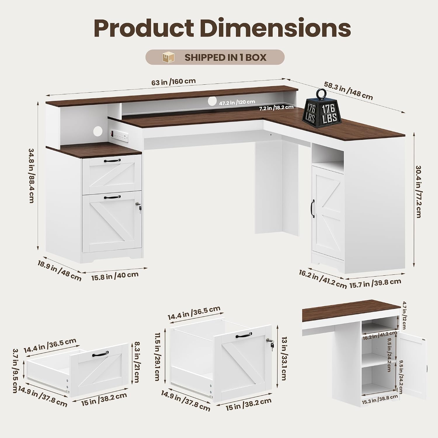 Farmhouse L Shaped Executive C - Office Furniture Outlet review and price