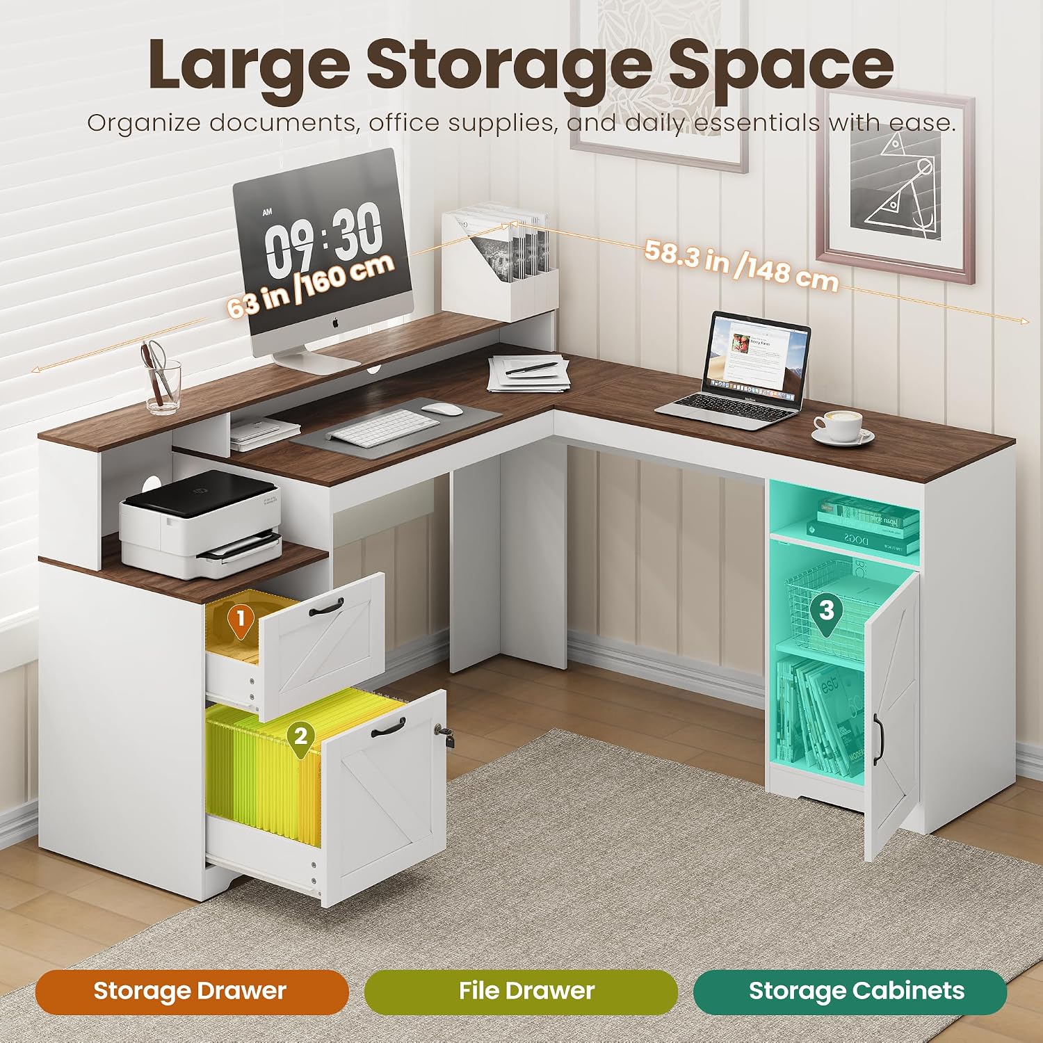 Farmhouse L Shaped Executive C - Office Furniture Outlet review and price