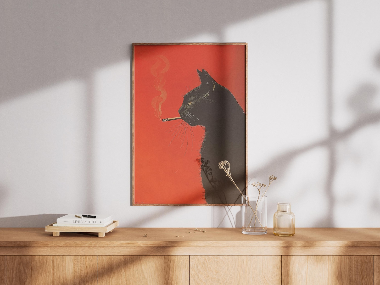 Vintage Black Cat Smoking Canv - Office Furniture Modern review and price