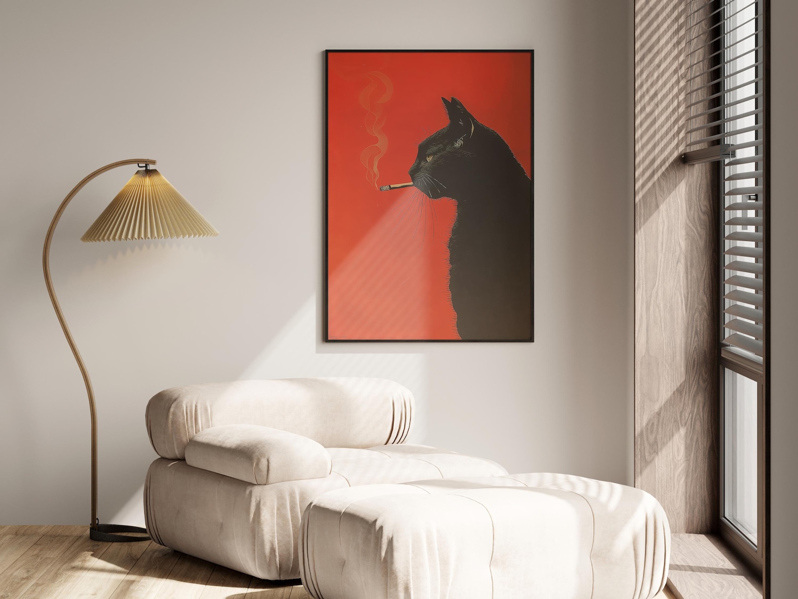 Vintage Black Cat Smoking Canv - Office Furniture Modern review and price