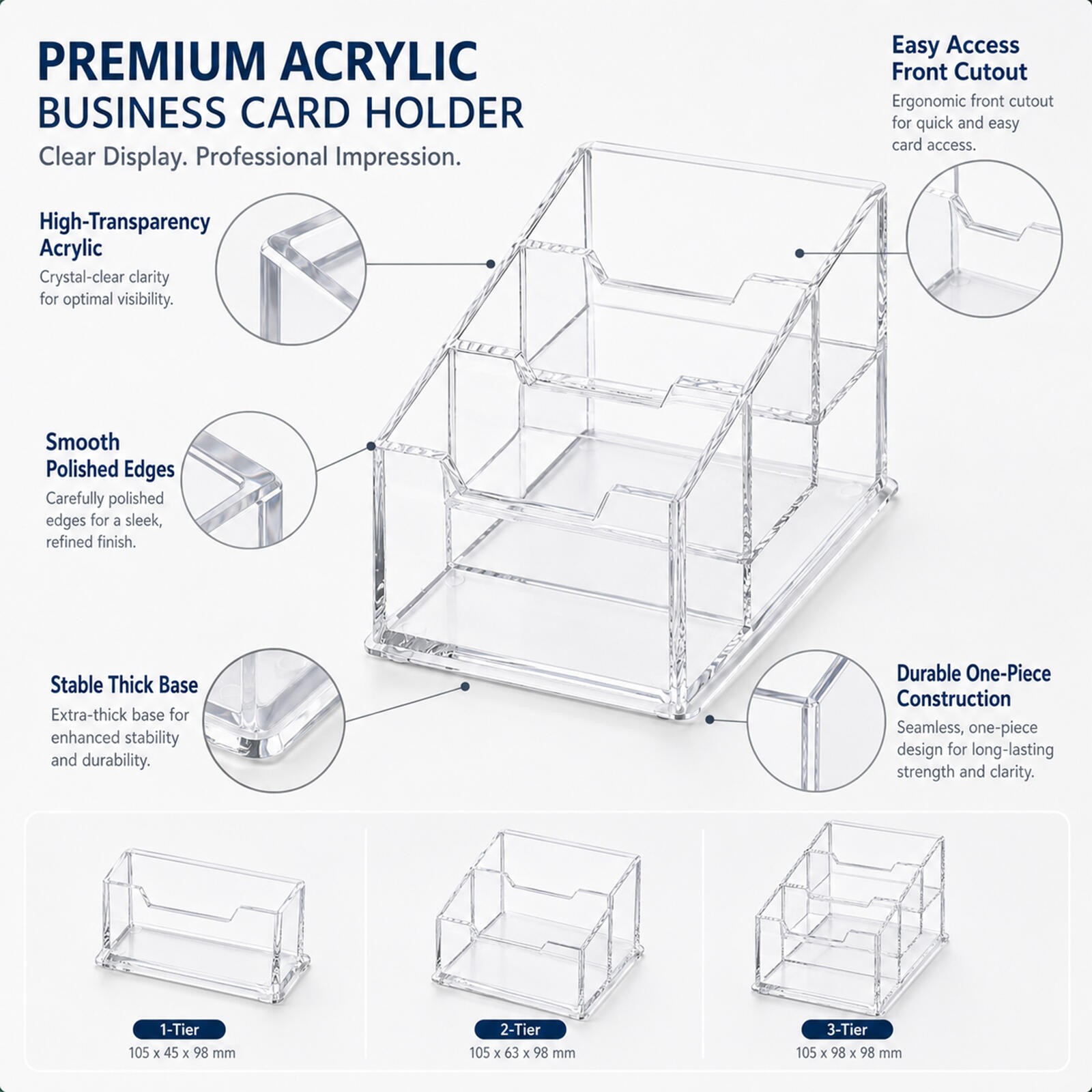 1-3Pcs Modern Clear Acrylic Bu - Pegboard Office Organizer review and price