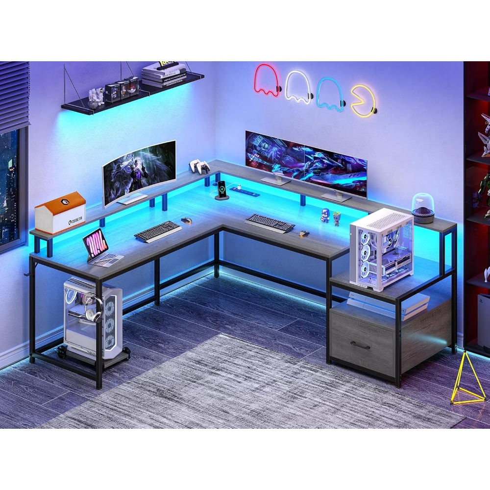 L Shaped Desk, 66