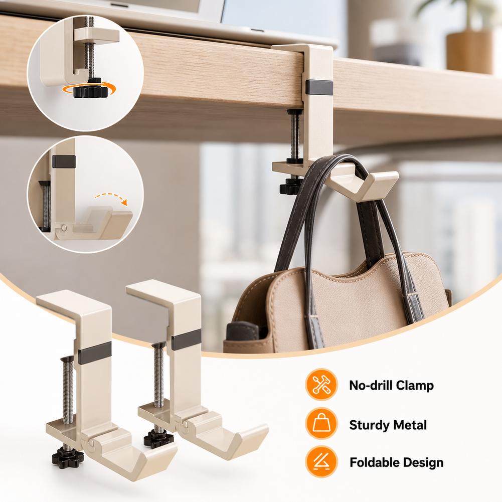 No Drill Foldable Desk Hook  C - Pegboard Office Organizer review and price