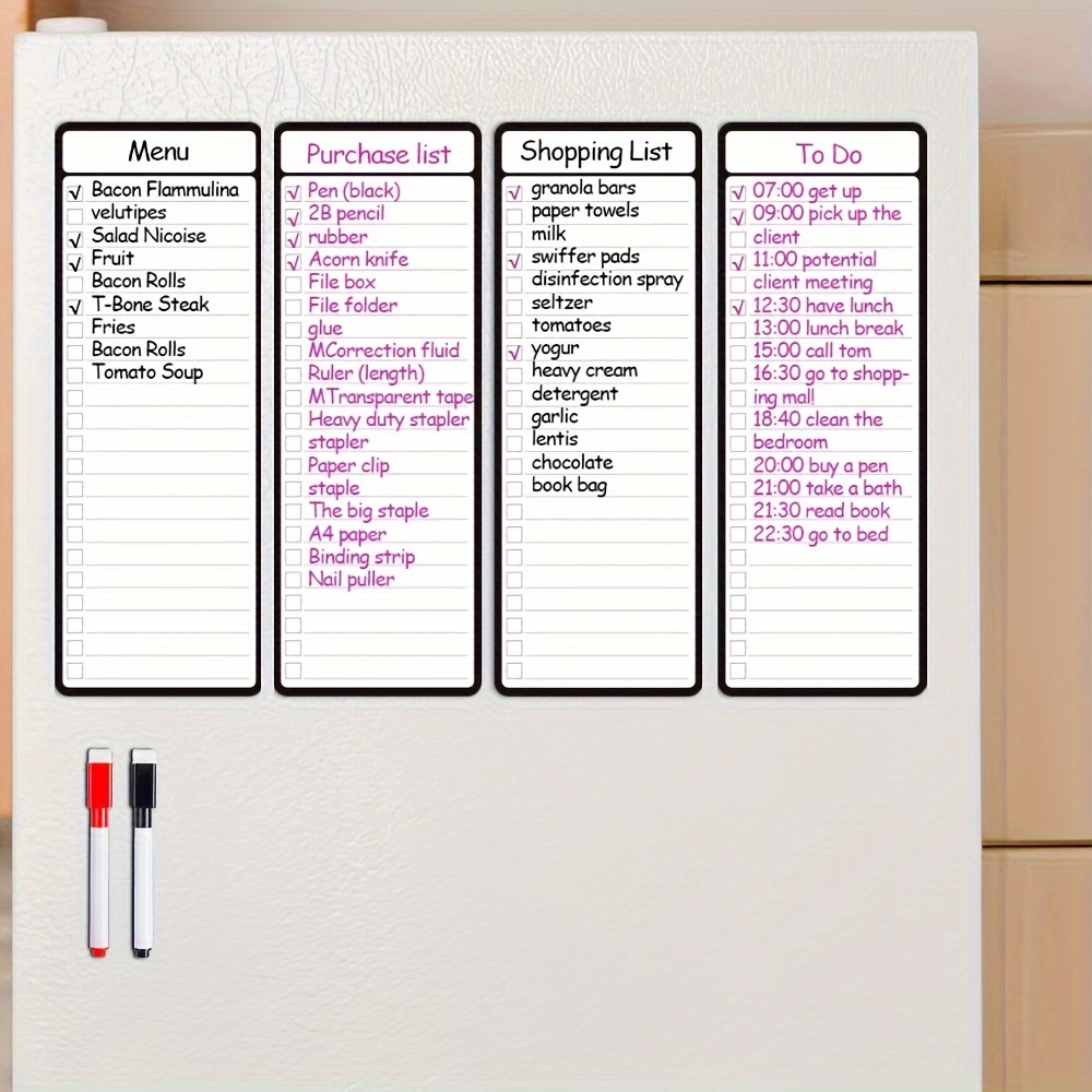 4pcs Magnetic Dry Erase List B - Magnetic Whiteboard Calendar review and price
