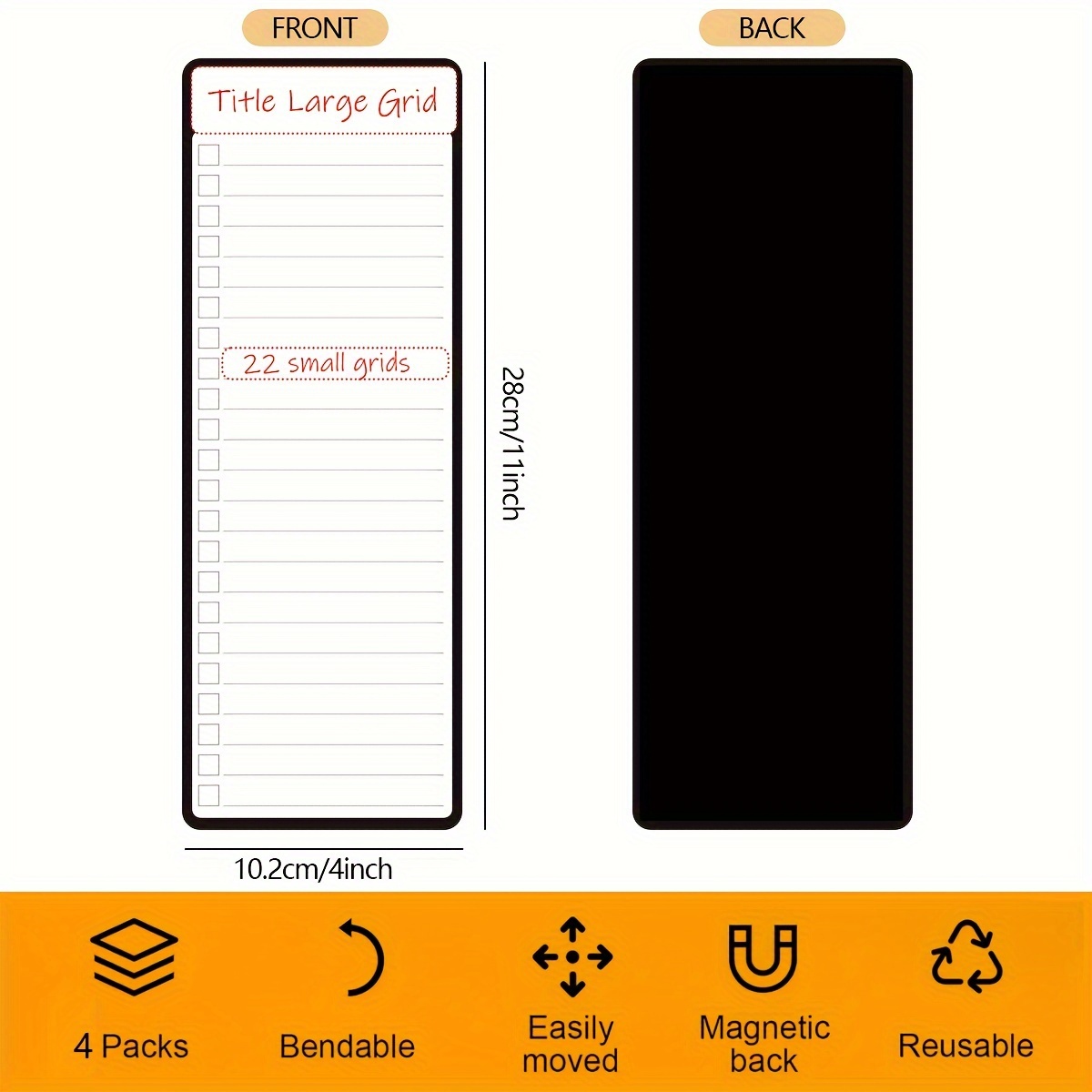 4pcs Magnetic Dry Erase List B - Magnetic Whiteboard Calendar review and price