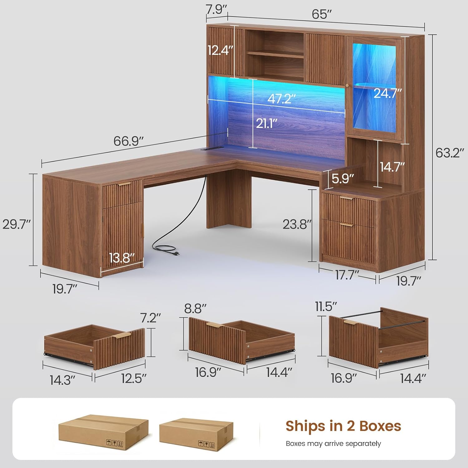 L Shaped Desk with Hutch, RGB  - Office Furniture Outlet review and price