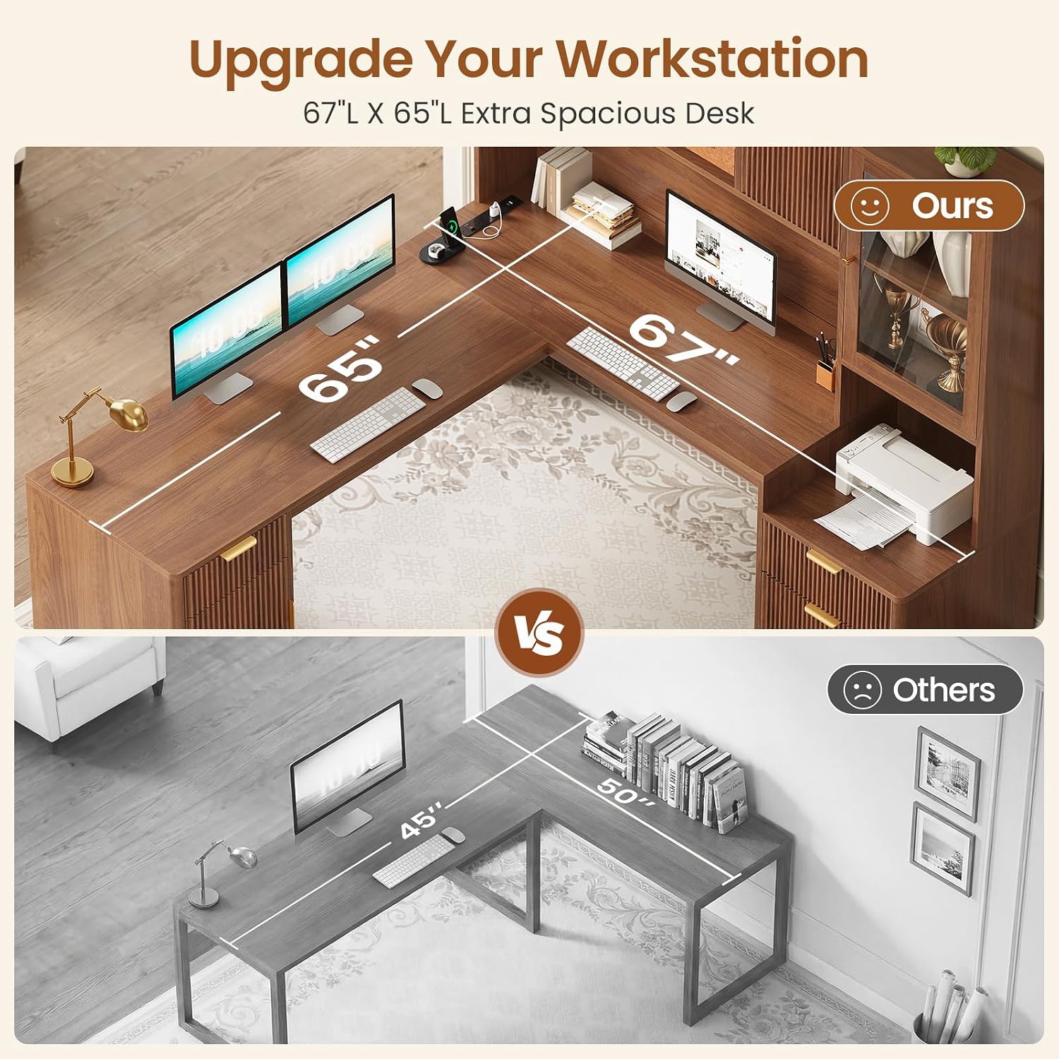 L Shaped Desk with Hutch, RGB  - Office Furniture Outlet review and price
