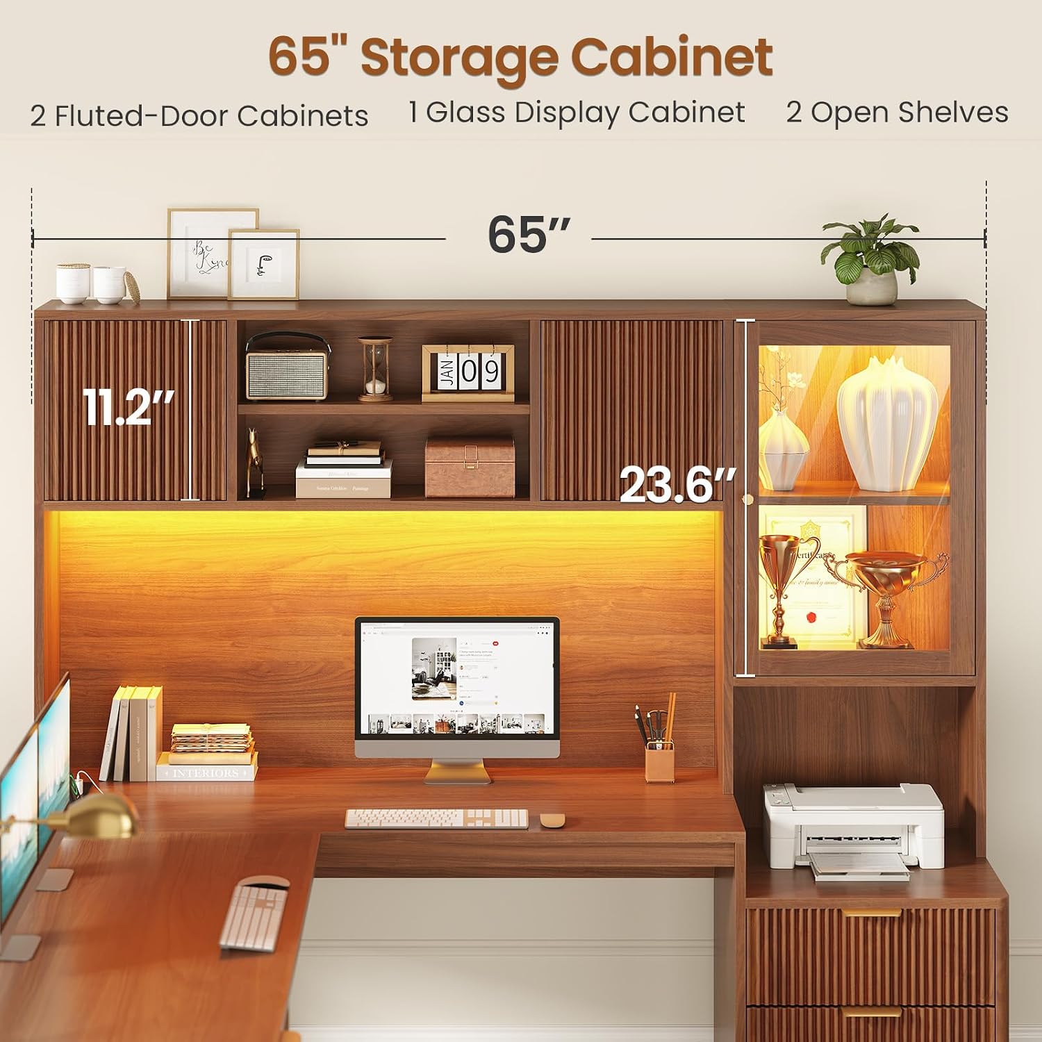 L Shaped Desk with Hutch, RGB  - Office Furniture Outlet review and price