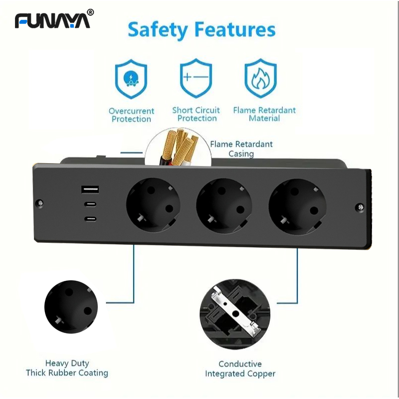 FUNAYA Built-in Socket EU KR w - Office Furniture Outlet review and price